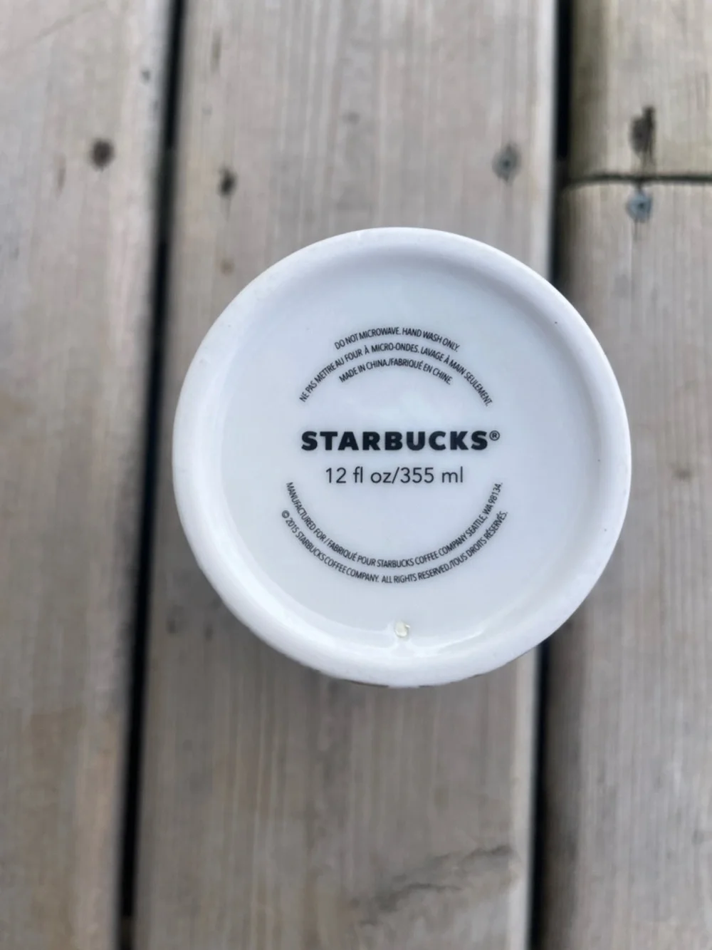 2015 Starbucks Gold Lid Gold Chevron Mermaid Ceramic Travel Tumbler Mug. - Picture 7 of 8